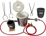 15KG Gas Metal Melting Furnace Propane Forge Dual Burner 2 Crucibles Casting Tool Gold Foundry Refine