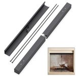 Flamorrow Adjustable Rod and Valance Kit, Fireplace Curtain Rod Kit for Fireplace Spark Screens and Fireplace Mesh Screen Curtain, Black