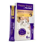 Happy Snack by FELIWAY Delicious Relaxing Chicken Flavour Treat for Cats, Contains Calming Milk Protein, Alpha-casozepine, 6 Sticks