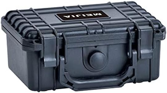 MEIJIA Portable All Weather Waterproof Protective Hard Case,Camera Case with Customizable Fit Foam, Fit use of Drones, Cameras, Equipments, 8.12"x6.56"x3.56" (Black)