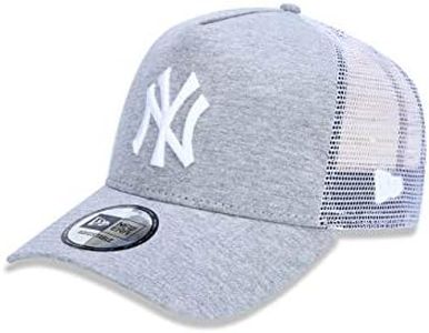 New Era ERA Jersey Essential York Yankees Gray/Optic White Cuffia 9 Forty Trucker Uomo, Grigio, Fr: Taglia Unica (Taglia Produttore: OSFA)