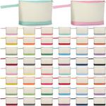 Silkfly 48 Pieces Two Tone Makeup Bags with Zipper Reusable Zippered Strap Multi Purpose Cosmetic Bag Lightweight Portable Travel Multifunctional Makeup Pouch for Women Toiletry, Cute Colors