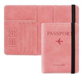 House of Quirk Passport Holder Cover Travel Wallet Organiser, Passport Case with PU Leather Travel Document Holder for Men and Women Travel Accessories (Pink)