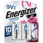 Energizer L522BP2 Energizer Ultimate Lithium 9V Battery, 2 Count, 0.070 kg