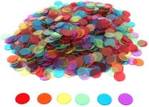 GSE Games & Sports Expert 500/1000 Pieces of 3/4-inch Plastic Transparent Bingo Chips (Several Colors Available) (Mixed, 500-Pack)