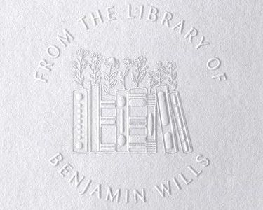 Personalized Embosser Book Stamp - from The Library of - | Book Embosser Stamp | Custom Embosser | Book Embosser | Personalized Embosser Stamp | Books 1 5/8" x 1 5/8"