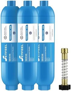 RV Inline Hose Water Filter, NSF Certified Camper Water Filter with Flexible Hose Protectors For RV Garden, Camping Essentials For Reduces Chlorine, Bad Taste, Odor In Drinking Water, 3 Pack SETFEEL