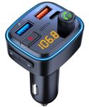 Bluetooth FM Transmitter Car Adapter, PD 30W QC3.0 18W Car Charger Wireless Bluetooth 5.4 FM Radio Transmitter Music Player Car Kit with Bass Booster, Hands-Free Calls