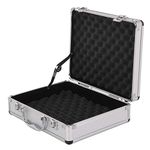 Youyijia Flight Case Lockable Carrying Case for Measurement Instruments 280x230x90mm Silver Portable Aluminium Case Protective Safe Storage Toolbox with Cubed Foam Insert and Lid Foam