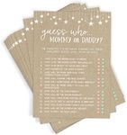 Mommy or Daddy Guess Who Game, Set of 50 Cards, Baby Shower Game and Activity, Fun, Unique, and Easy to Play