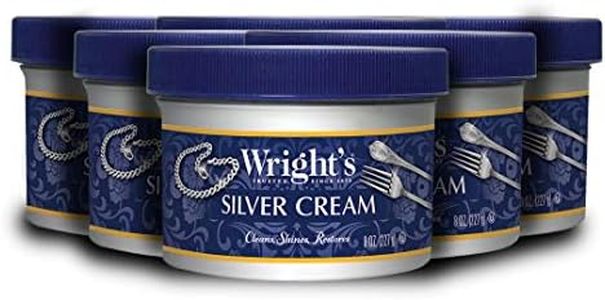 Wright's Silver Cleaner and Polish Cream - 6 Pack - 8 Ounce - Ammonia-Free - Gently Clean and Remove Tarnish without Scratching