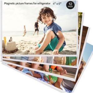 Gatphy - Marco de fotos magnético para nevera (10 x 15 cm, 12 unidades, con bolsillo transparente, marco de fotos, frigorífico, gabinetes de oficina, armarios para fotos, paisajes, pinturas, etc