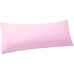 PiccoCasa Long Body Pillow Case Soft Brushed Microfibre Pillow Cover with Envelope Closure Light Pink 50 x 140cm/ 4.6ft.