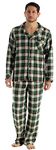 Mens Check Pyjama 2 Piece Set Brushed Cotton Flannel Warm and Comfortable Designed in Italy, Green Check ZA05, L