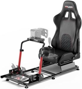 ARES WING Sim Racing Cockpit with Seat - Universal Cockpit Stand Compatible with Fanatec, Thrustmaster, Logitech & Moza, for PS5, PS4, Xbox and PC, Not Included Wheel,Pedals & Shifter