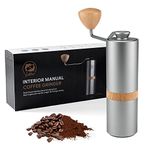 Manual Coffee Grinder - Hand Coffee Grinder with Adjustable Setting - Stainless Steel Conical Burr for Drip Coffee, Espresso, Filter, French Press, Pour Over, Turkish Brew - Capacity 30g