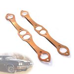 Creative.C SBC Header Gaskets, Oval Port Copper Exhaust Manifold Gaskets Compatible with Chevy 262 283 327 350 383 400 Small Block, Reusable