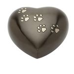 Urns UK Pet Cremation Memorial Heart Urn Hertford, Pewter 5"