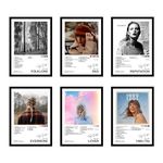 CodersParadise Wood Taylor Swift 1 Wall Poster Frames - Pack Of 6 | 8 X 12Cm (A4 Size) | Aesthetic Artwork Framed Posters | Framed Posters For Living Room, Bedroom