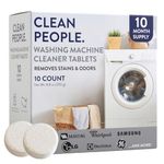 Clean People Washing Machine Cleaner - Eco Friendly Washer Machine Cleaner Tablets for Removing Odor, Grime & Scale Buildup - Front Load and Top Load Laundry Machine Cleaner - 10 Count