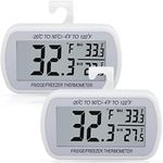 AEVETE 2 Pack Waterproof Digital Refrigerator Thermometer Large LCD, Freezer Room Thermometer with Magnetic Back, No Frills Easy to Read