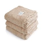 1 Pack 3 Blankets Fluffy Premium Fleece Pet Blanket Soft Sherpa Throw for Dog Puppy Cat Beige Small(23 * 16")