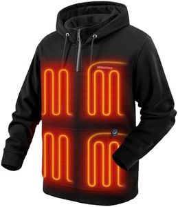 Venustas Unisex Heated Hoodie with Battery, Quarter-Zip Pullover Sweatshirt with 6 Heating Zones for Men & Women Black