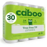 Caboo Tree-Free Toilet Paper, 24 Double Rolls, Septic Safe Chemical Free Toilet Paper, Biodegradable Bath Tissue with Eco Friendly Soft 2 Ply Sheets