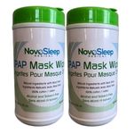 CPAP Cleaning Wipes-NovoSleep, 2 canisters of 62 wet wipes each ,All natural ingredients with Aloe Vera