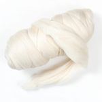 Kondoos Natural Wool top fleece Bulk roving yarn 455g Best Wool for Spinning, Knitting,needle Felting, Chunky yarn Blankets and Tapestry. Natural Colors, un-Dyed. (Ecru)