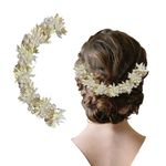 TEMPERIA Hair Accessories For Women & Girls Stylish for Wedding - Artificial Flowers & Pearl Style Juda Bun Accessories - Floral Bridal Brooch & Hair Pins - Hairstyle Decoration Bride Clips (MN11)