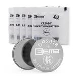 EEMB 5 PACK CR2016 Coin Button Cell 3V Lithium Batteries Mercury free Long Life Strong Power 2016 Battery ECR2016 DL2016 for electronic devices, Car Keys,Watch, Household items