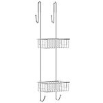 Bamodi Shower Caddy Hanging Stainless Steel |Rustproof 2-Tier Shower Shelf | No Drilling Required | Hangable Bathroom Shower Baskets with 2 Towel Hooks (27.5'' x 8.3'' x 7.3'') Hook Size: 0.78 Inches