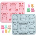 Kettion Teddy Bear Silicone Molds, Cute Cartoon Animal Chocolate Cake Baking Mold, Jello Molds, Candy Mold, Ice Cube Trays Mold, Handmade DIY Soap Mold, Fondant Mould for Cake Topper Party Decorations