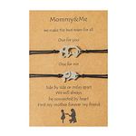 XKUZRWE Mother & Daughter bracelet Silver Mothers Day Gifts Matching Heart Butterfly Dandelion Elephant Bracelets Set Mommy and Me with Meaning Card for Mom Women Girls Gift (Elephant)