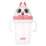 Edison Friends 3D Non-Spill Straw Cup for Baby, Toddler, BPA Free (White Rabbit) Patented, Platinum Silicone, (10.1 Oz / 300mm) Made in Korea