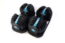 XRT65 Adjustable Dumbbells Set of 2 | 2.5Kgs - 24Kgs | Gym Equipment Set for Home Workout | Designed in America | Black (24 KGs + 24 KGs), Iron + Polypropylene + Nylon