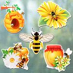 10 Pieces Bee Screen Door Magnets Decorative Flexible Double Sided Magnetic Sticker Magnetic Screen Door Decor Window Screen Decorations Honeycomb Magnets for Screen Sliding Doors Protector