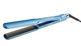 BaBylissPRO Nano Titanium & Ceramic Ultra-Slim Hair Straightener, Extra-Long Dual Voltage Flat Iron with floating plates, 1.5" wide, Blue