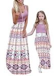 YMING Mommy and Me Maxi Dresses Flo