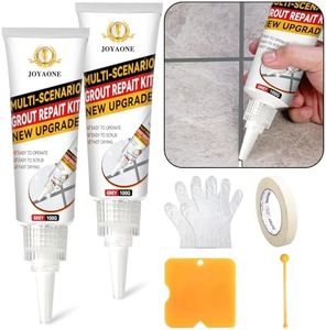 Kit de Reparación de Juntas de Azulejos, 2 Tubos de Relleno de Juntas a Secado Rápido e Impermeables para Baño y Cocina, con Rotulador de Juntas de Material Natural Seguro (Gris, 200g)