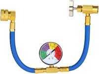 Aupoko R134A AC Refrigerant Charge Hose Kit, 1/2’’ Acme Can Opener Tap Dispensing Valve, and Recharge Hose with Pressure Gauge, Fits for Car AC Air Conditioning Refrigerant