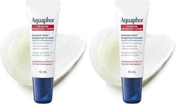 Aquaphor Lip Repair Lip Ointment for Extremely Dry, Chapped and Cracked Lips, Formulated with Panthenol and Vitamins C and E, Fragrance Free, Non Comedogenic Lip Balm, 10mL (Pack of 2)