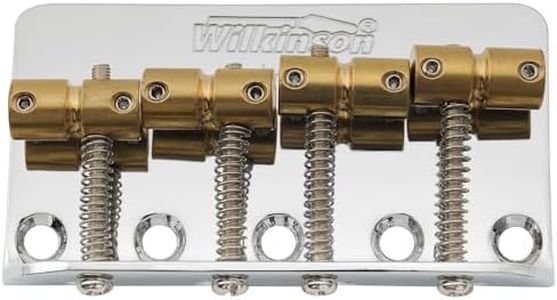 Wilkinson WBBC Vintage 4 String Bass Bridge Brass Saddles for Fender Jazz Precision Bass, Chrome