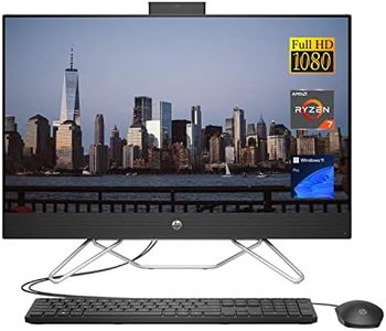 HP 27 Business All-in-One Desktop, 27" FHD Display, AMD Ryzen 7 5700U Processor, 64GB RAM, 2TB PCIe SSD, Webcam, HDMI, RJ-45, Wi-Fi, Wired Keyboard & Mouse, Windows 11 Pro, Black