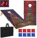 HQGZQL 4x2 ft Cornhole Board Set with Score Counter, Corn Hole Games for Adults with 8 Bean Bags, Portable Cornhole Game with Canvas Bag, Corn Hole Boards Set Regulation Size for Outdoor Lawn Backyard
