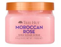 Tree Hut Moroccan Rose Shea Sugar Scrub | Exfoliating Body Scrub Removes Dead, Dry Skin for a Soft & Hydrated Feel | Nourishing Essential Body Care | 18 fl oz.