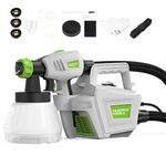 Paint Sprayer 800W Huepar Tools Home&Outdoors Electric Spray Gun Power Painter with 1300ML Detachable Tank Max 1200ml/min, 3m Hose, 3 Spray Patterns, 4 Nozzle Sizes for Fence, Cabinet, Home Painting