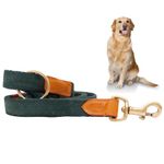 Vama Leathers I Heavy Duty Strong Leash I Anti Slip Leash I 100% Cotton I Soft & Comfortable to Hold I 2 Handle Leash I for Giant, Ex Large & Large Dogs I Army Green