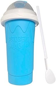 Slushie Maker Cup, TIK TOK Magic Quick Frozen Smoothies Cup Cooling Cup Double Layer Squeeze Cup Slushy Maker, Homemade Milk Shake Ice Cream Maker DIY it for Children and Family (Blue)